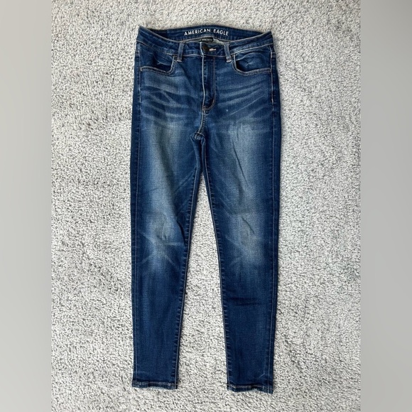 American Eagle Jeans Womens 6 Hi Rise Jegging Super Stretch Dark Wash Classic - Picture 1 of 6